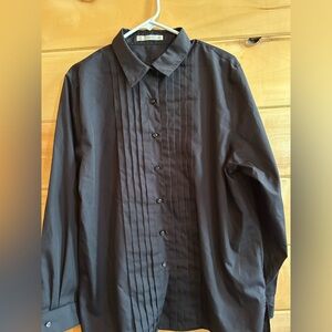 Foxcroft size 16 black button down shirt